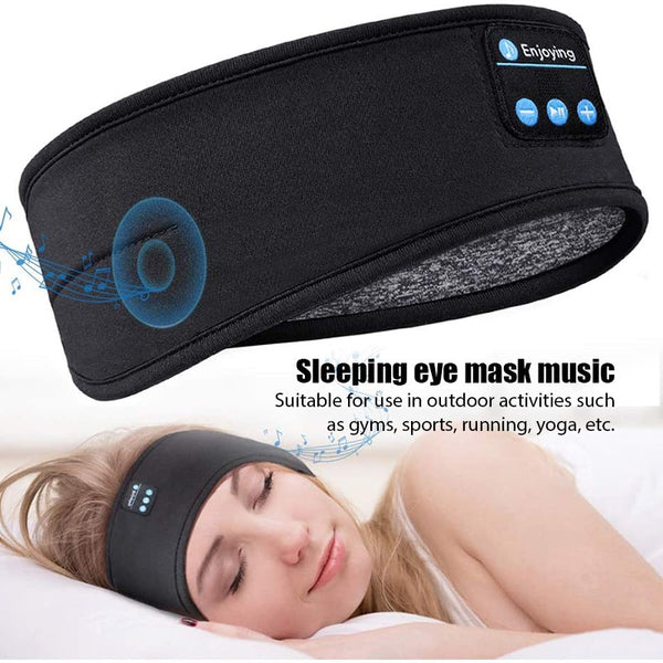 Sem fio bluetooth dormir fones de ouvido bandana fina macia elástica confortável música fones de ouvido máscara de olho para lado sleeper esportes
